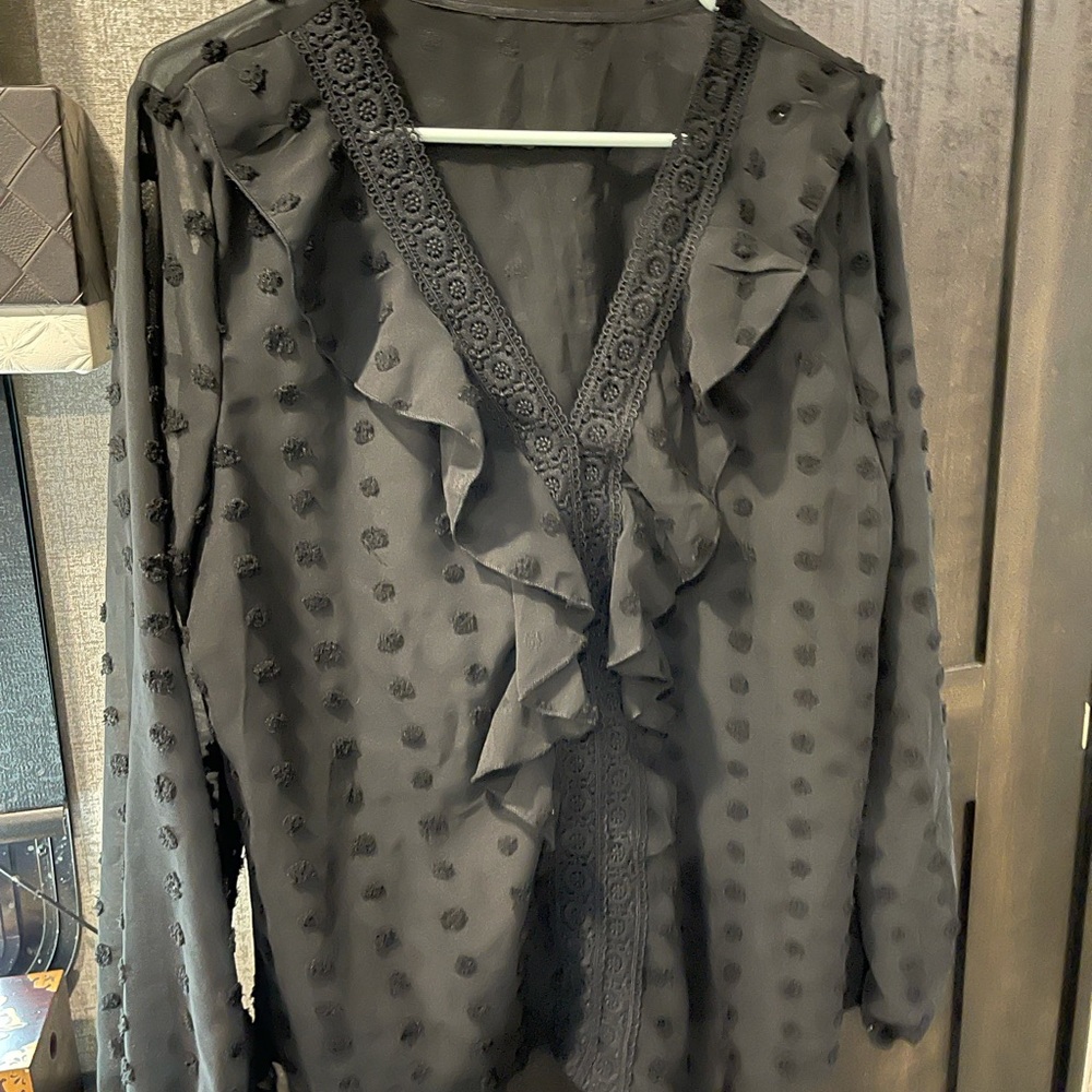 Aluna Levi Black Sheer Blouse